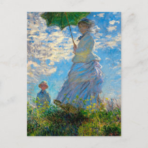 Cartão Postal Monet Mulher Guarda-Sol Impressionismo