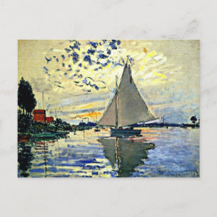Cartão Postal Monet - Navio de vela na le Petit Gennevilliers