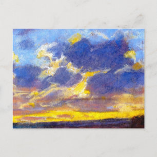 Cartão Postal Monet - Noite, famosa pintura,