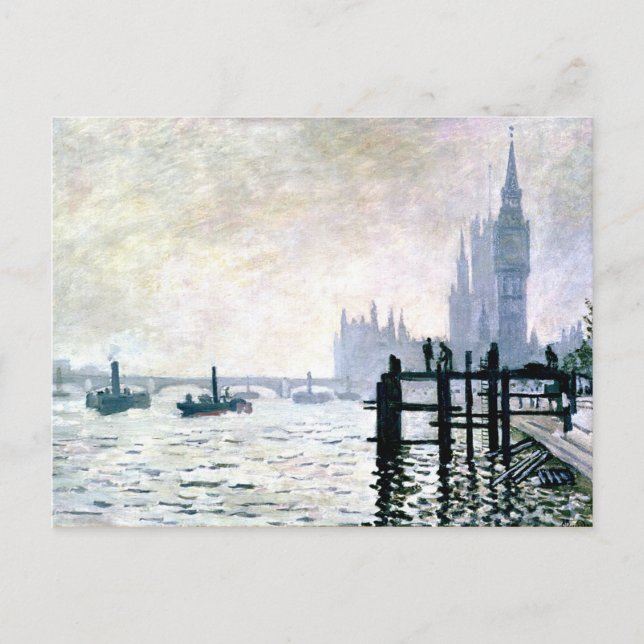 Cartão Postal Monet - O Tâmisa abaixo de Westminster (Frente)