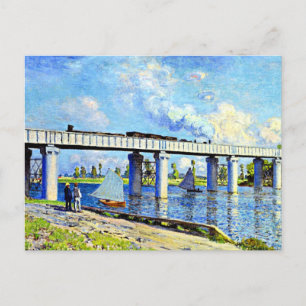 Cartão Postal Monet - Ponte ferroviária no Argenteuil