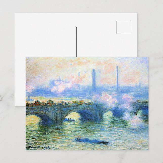 Cartão Postal Monet - Ponte Waterloo, Londres, (Frente/Verso)