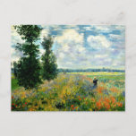 Cartão Postal Monet - Poppy Field, Argenteuil<br><div class="desc">Claude Monet 1875 pintura,  Poppy Field,  Argenteuil,  cartão postal personalizado,  best seller</div>