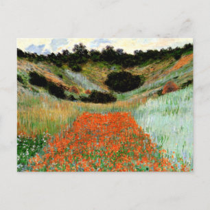 Cartão Postal Monet - Poppy Fields em um Hollow próximo a Givern