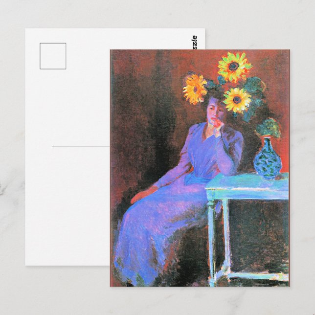 Cartão Postal Monet - Retrato de Suzanne Hoschede (Frente/Verso)