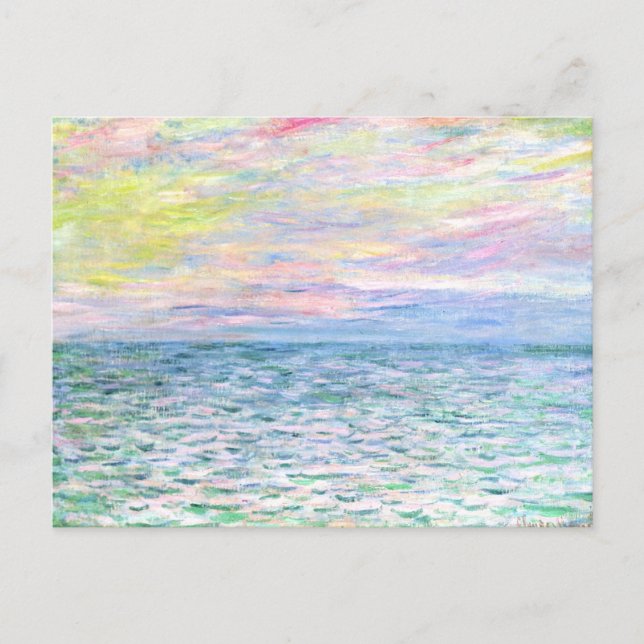 Cartão Postal Monet - Sunset em Pourville, belas artes (Frente)