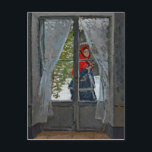 Cartão Postal Monet The Red Kerhead Vintage Painting<br><div class="desc">Oscar-Claude Monet (14 de novembro de 1840 - 5 de dezembro de 1926) foi pintor francês, fundador do estilo de pintura Impressionista francês. Esta pintura retrata a primeira esposa de Monet, Camille, do lado de fora num dia de neve que passa pelas portas francesas da sua casa no Argenteuil. Este...</div>