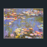 Cartão Postal MONET Water Lily 1916 brite hues POSTCARD<br><div class="desc">O pintor impressionista francês Claude Monet pintou este Lírios-d'Água — 1916 originalmente como um óleo na pintura de canvas a partir das inspirações de seu próprio quintal no início do século 20. Com 76 anos de idade quando pintou essa criação de lagoas de lírio-d-água, as cataratas de Monet estavam progredindo...</div>
