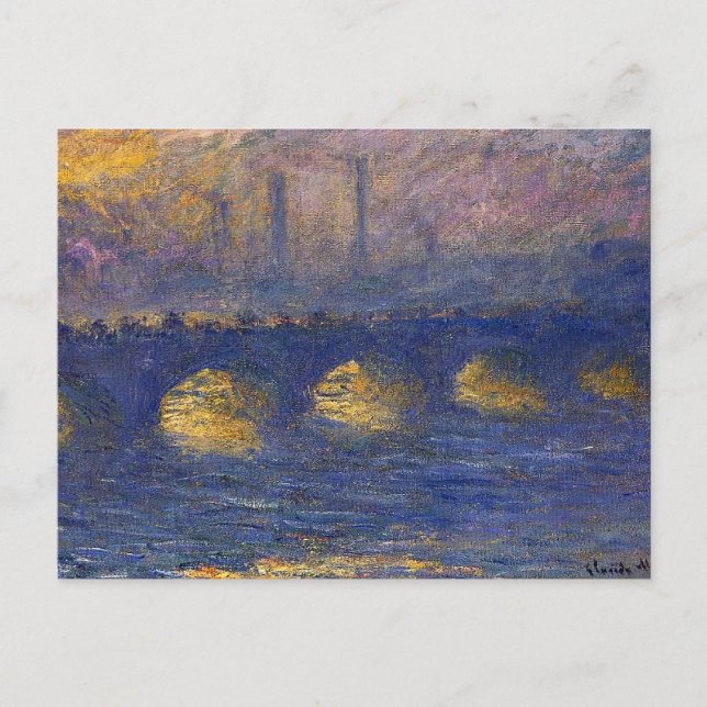Cartão Postal Monet - Waterloo Bridge, Overcast Weather, (Frente)