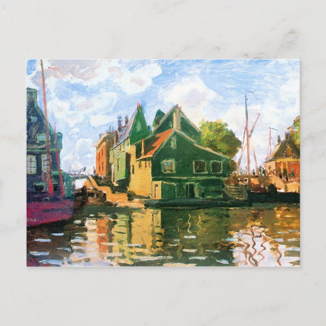 Cartão Postal Monet - Zaandam, Canal, pintura de arte de 1871 (Frente)