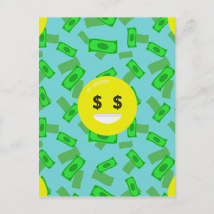 Cartão Postal money eyed emoji