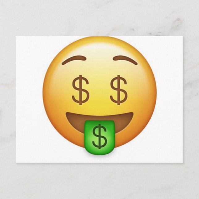 Cartão Postal Money Mouth Hilarious Emoji (Frente)