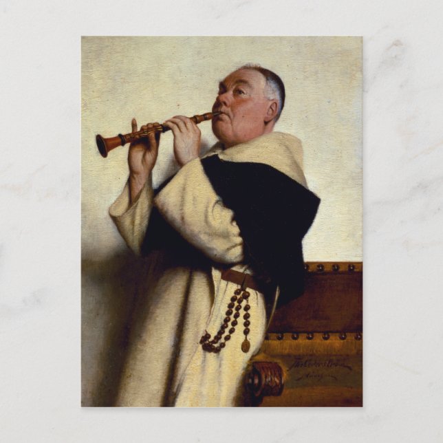 Cartão Postal Monk a jogar clarinete (Frente)