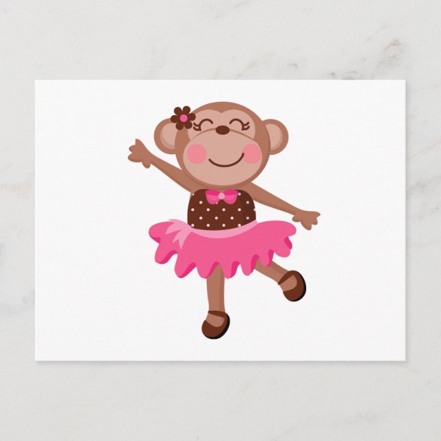 Cartão Postal Monkey Ballerina (Frente)