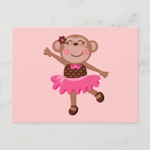 Cartão Postal Monkey Ballerina