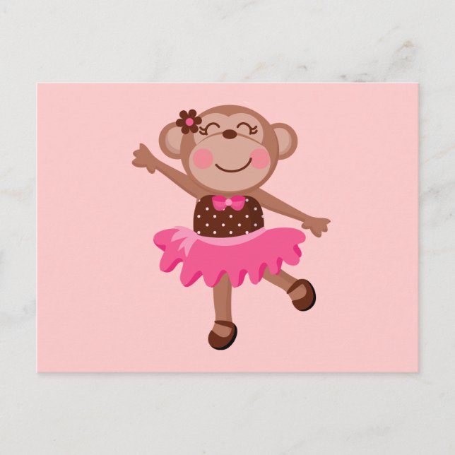 Cartão Postal Monkey Ballerina (Frente)