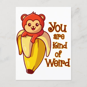 Cartão Postal Monkey Banana Engraçado Você É Estranho