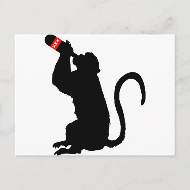 Cartão Postal Monkey Booze (Frente)