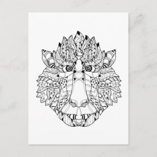 Cartão Postal Monkey Head Doodle