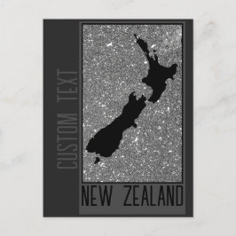 CARTÃO POSTAL MONOCROMA NOVA ZELÂNDIA CINZA E PRAIA NZ