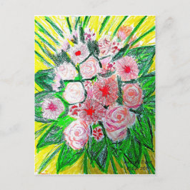 Cartão Postal Monocromático, Rosas, Dianthus caryophyllus,  Gerb