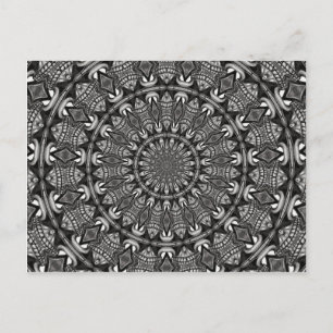 Cartão Postal Monocromo Mandala