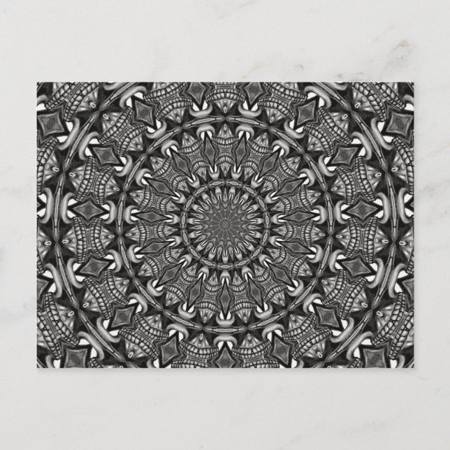 Cartão Postal Monocromo Mandala (Frente)
