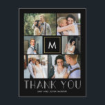 Cartão Postal Monograma de COR EDITÁVEL Inicial Moderno Obrigado<br><div class="desc">Enviar sua nota de agradecimento será uma brisa com este obrigado e chique que você faz. Visite nossa sala de exposição de designs em WWW.BERRYBERRYSWEET.COM</div>