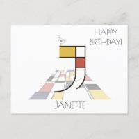 Monograma de Estilo de Arte Moderna. Letra J