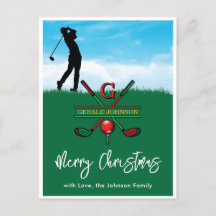 Monograma de Golfe Feliz Natal - Design de Férias