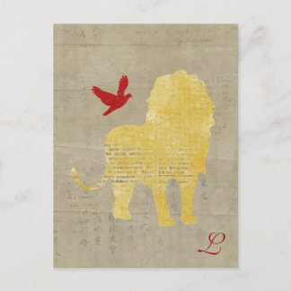Cartão postal Monograma de Leão Dourado