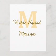 Monograma do grupo da noiva dourado simples para c