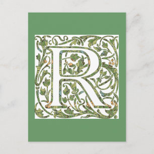Cartão Postal Monograma Floral R