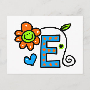 Cartão Postal Monograma - Letra E com saudação Expressão de T