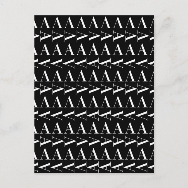 Cartão Postal Monograma - Letra Inicial A (Frente)