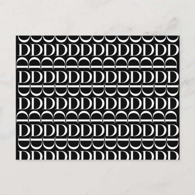 Cartão Postal Monograma - Letra Inicial D (Frente)
