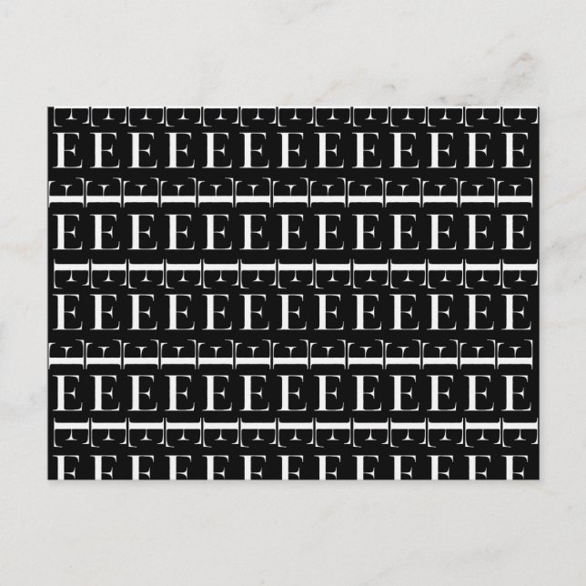 Cartão Postal Monograma - Letra Inicial E (Frente)