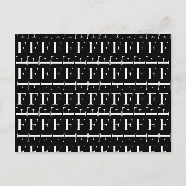 Cartão Postal Monograma - Letra inicial F (Frente)