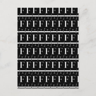 Cartão Postal Monograma - Letra inicial F