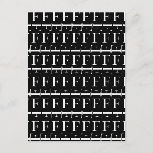 Cartão Postal Monograma - Letra inicial F (Frente)