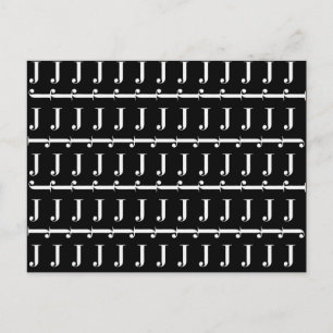 Cartão Postal Monograma - Letra inicial J, Escolher cor de fundo