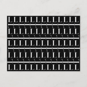 Cartão Postal Monograma - Letra inicial L, Escolher cor de fundo