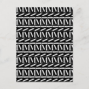 Cartão Postal Monograma - Letra Inicial M