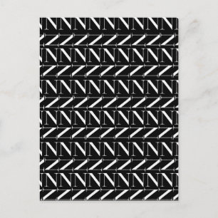 Cartão Postal Monograma - Letra inicial N, Escolher cor de fundo