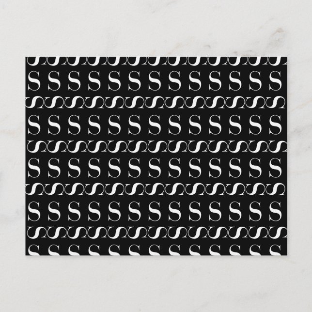 Cartão Postal Monograma - Letra Inicial S (Frente)