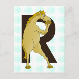 Cartão Postal Monograma R Agile Pony Personalizado