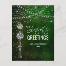 Monograma verde-bonito ornamentos Natal Ano Novo