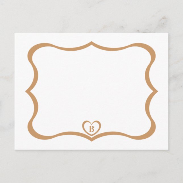 Cartão Postal Monogramado Simples e Elegante #Dour (Frente)