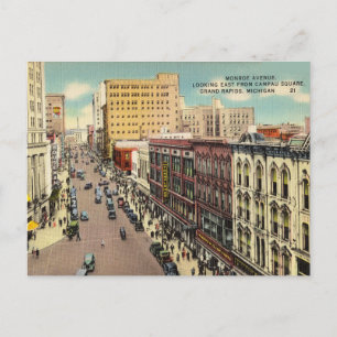 Cartão Postal Monroe Avenue, Grand Rapids, Michigan