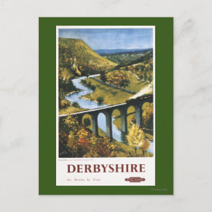 Cartão Postal Monsal Dale, Trem e Viaduto British Rail